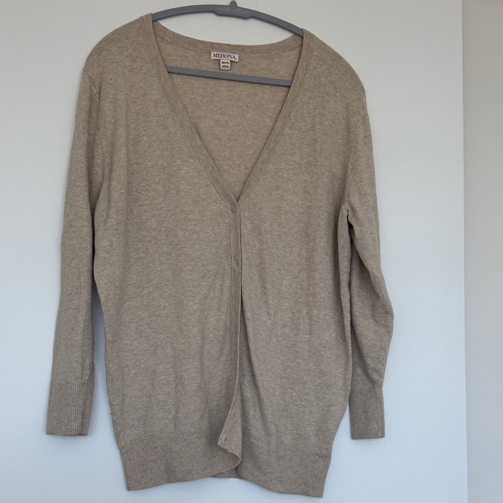 Merona Women's Beige V-Neck Cardigan